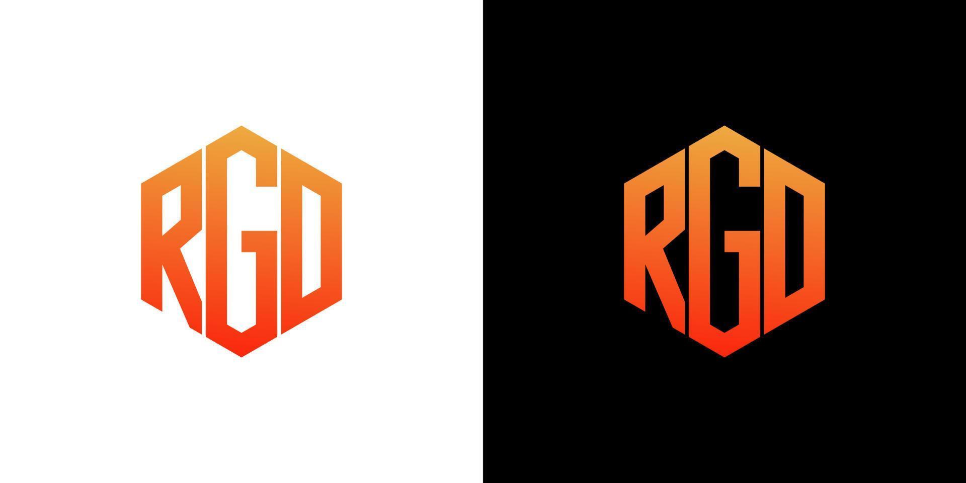 plantilla de vector de icono de monograma de polígono de diseño de logotipo de letra rgd