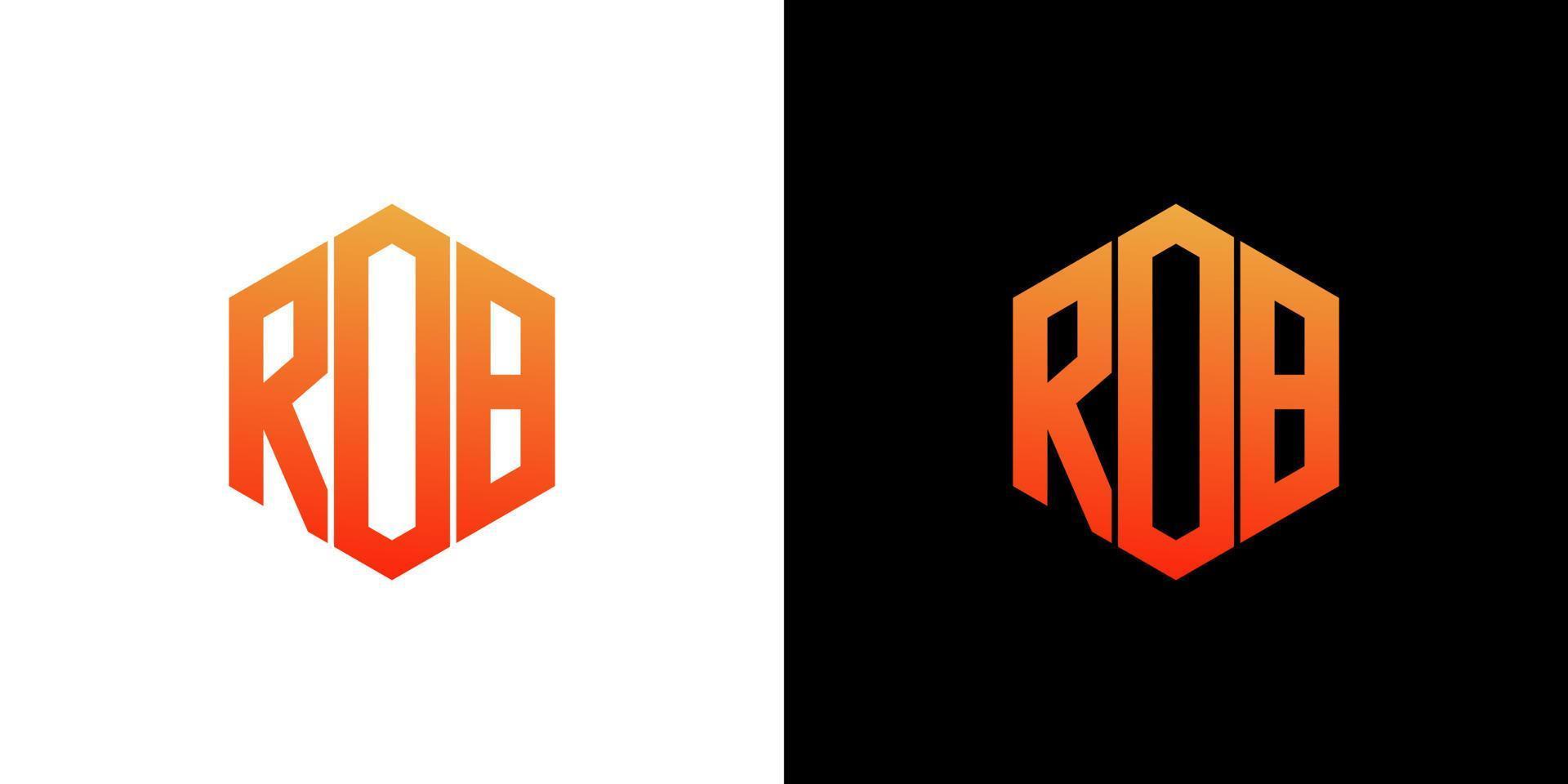 ROB Letter Logo Design Polygon Monogram Icon Vector Template