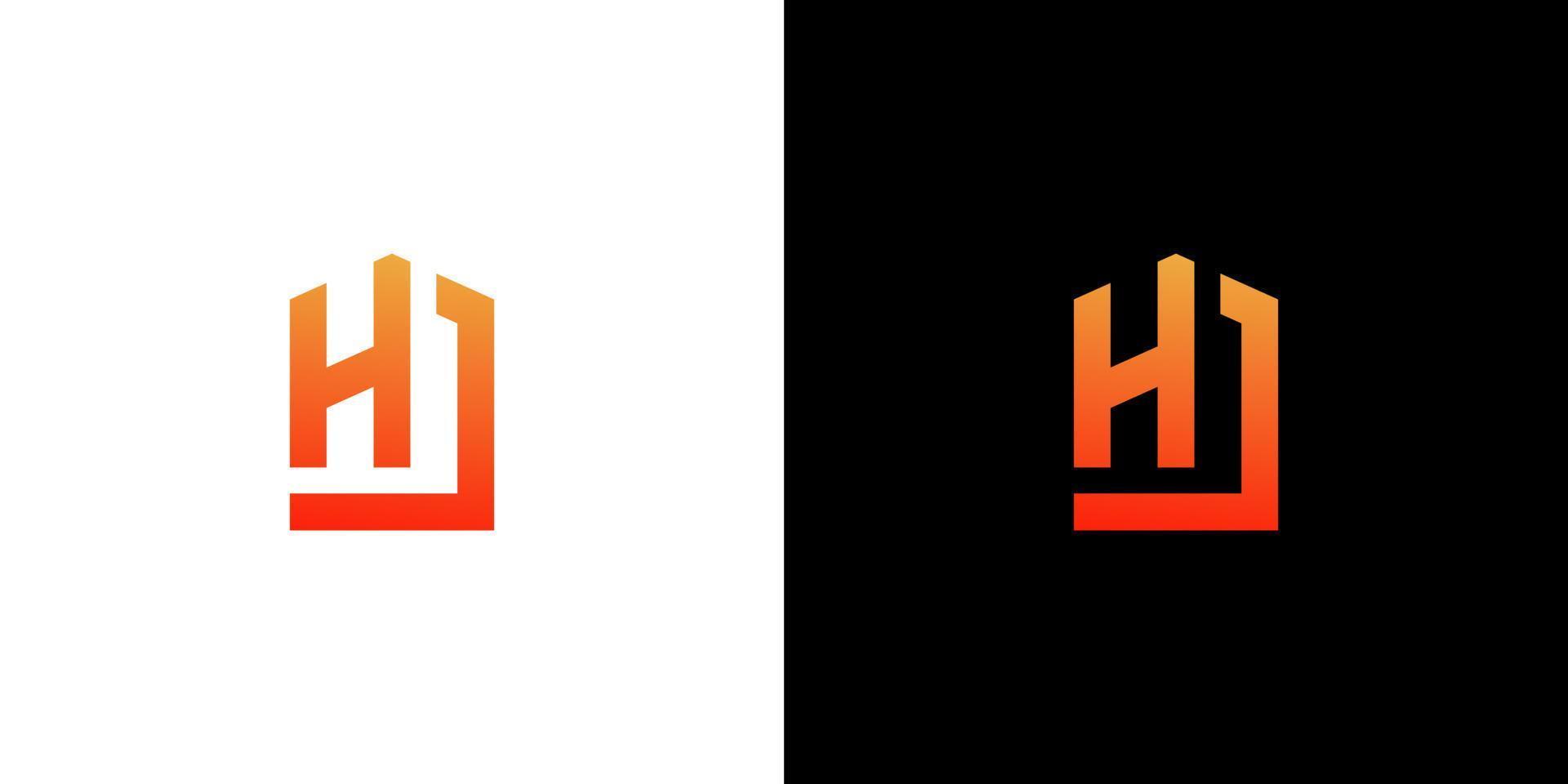 hj home logo carta diseño vector edificio