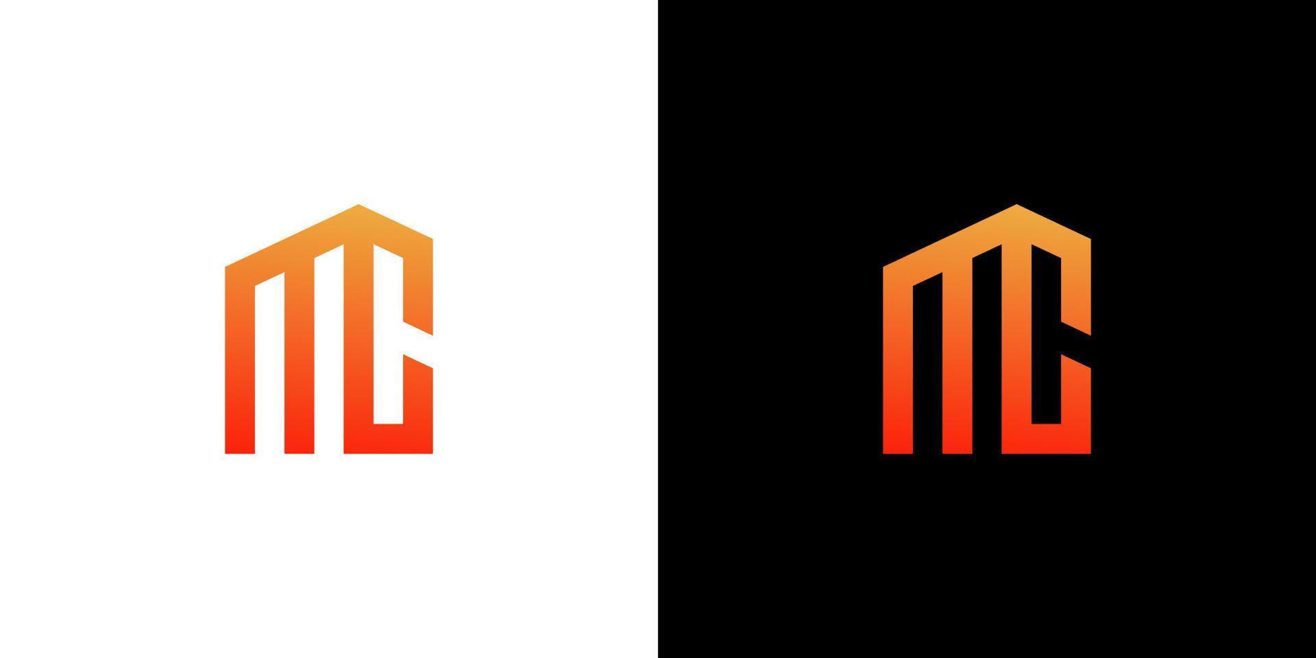 MC building Logo Monogram Template vector