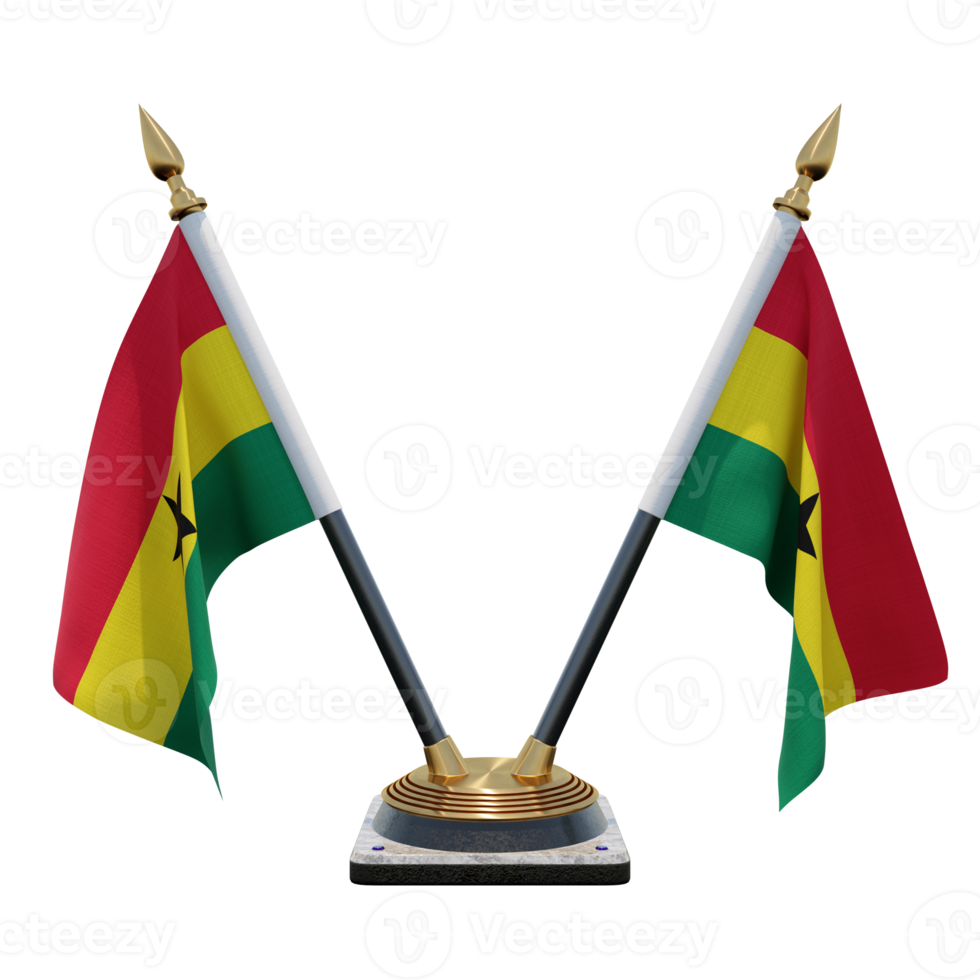 ghana 3d illustration double v bureau porte-drapeau png