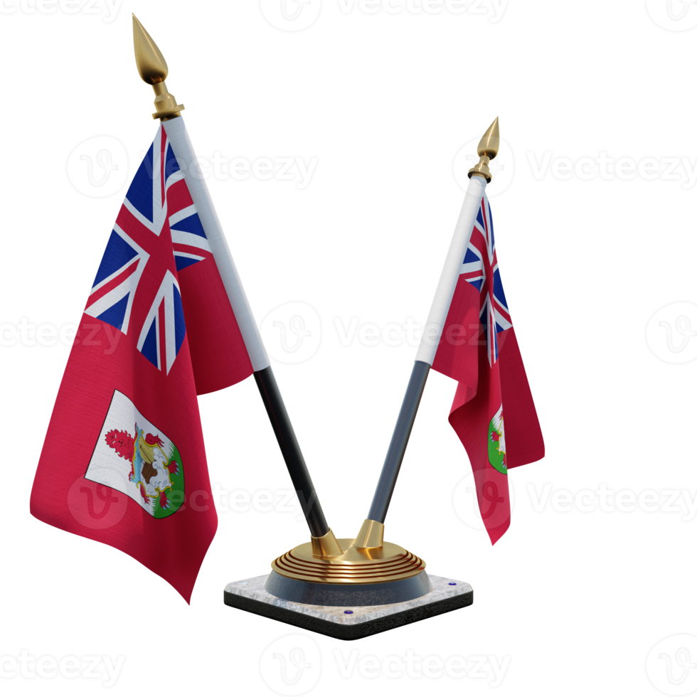 Bermuda 3d illustration Double V Desk Flag Stand png