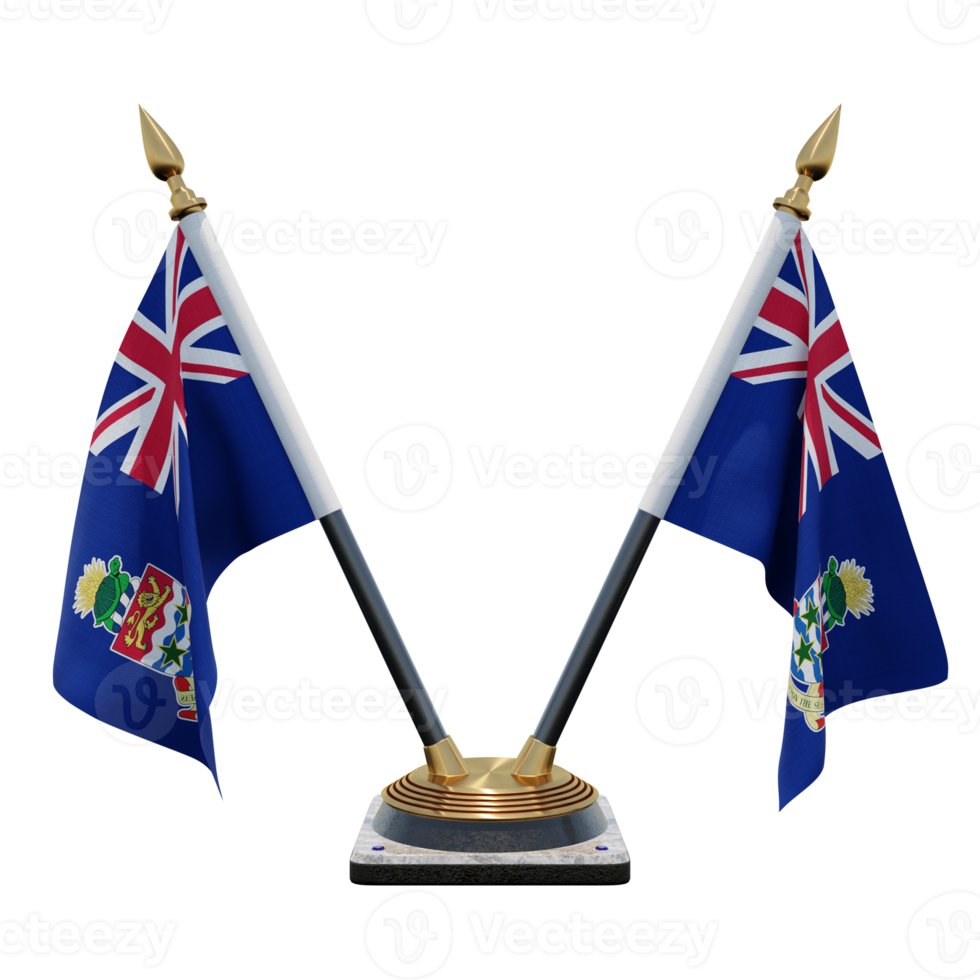 Cayman Islands 3d illustration Double V Desk Flag Stand png