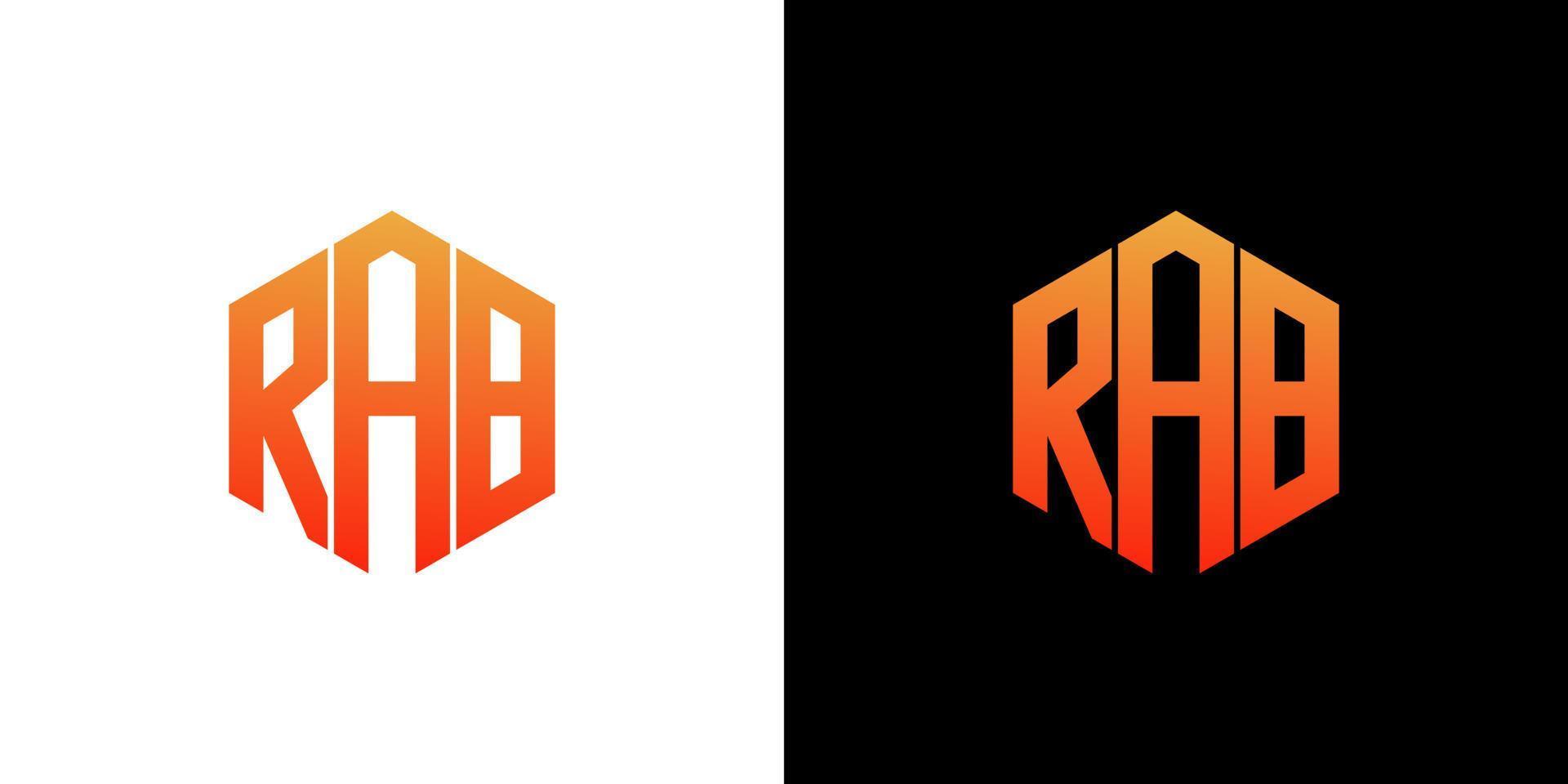 RAB Letter Logo Design Polygon Monogram Icon Vector Template