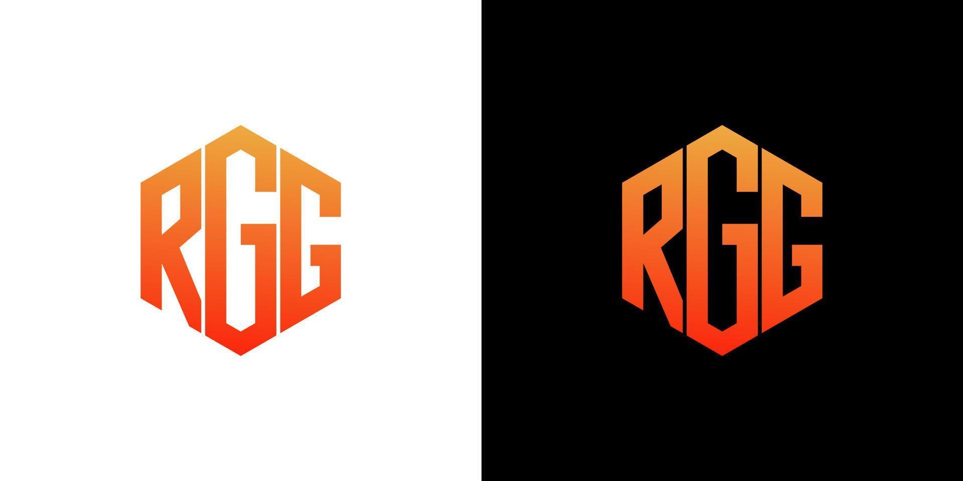 RGG Letter Logo Design Polygon Monogram Icon Vector Template