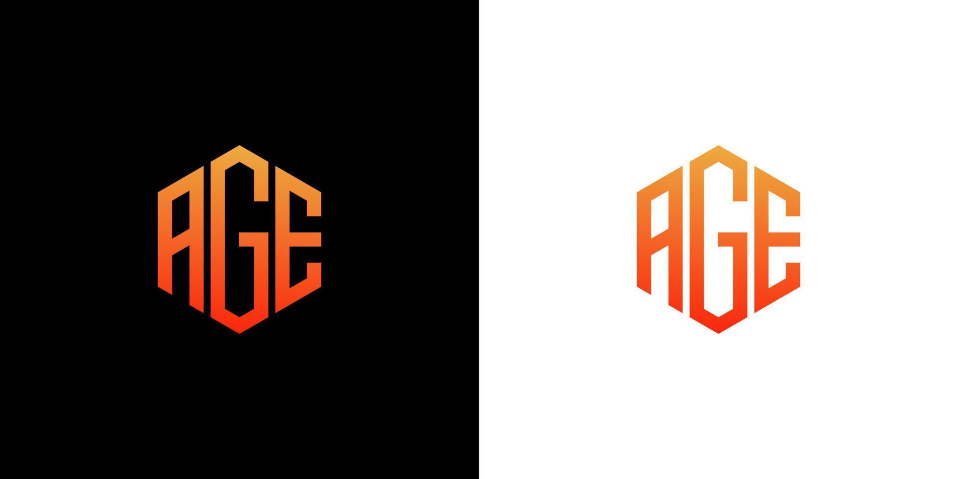 AGE Letter Logo Design polygon Monogram Icon Vector Template