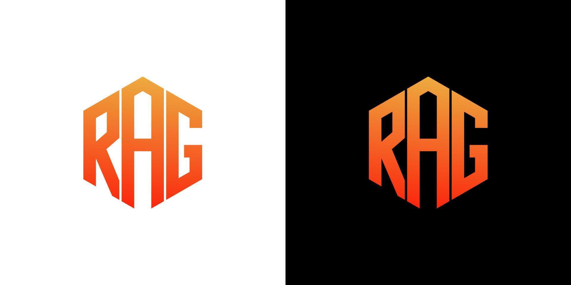 RAG Letter Logo Design Polygon Monogram Icon Vector Template