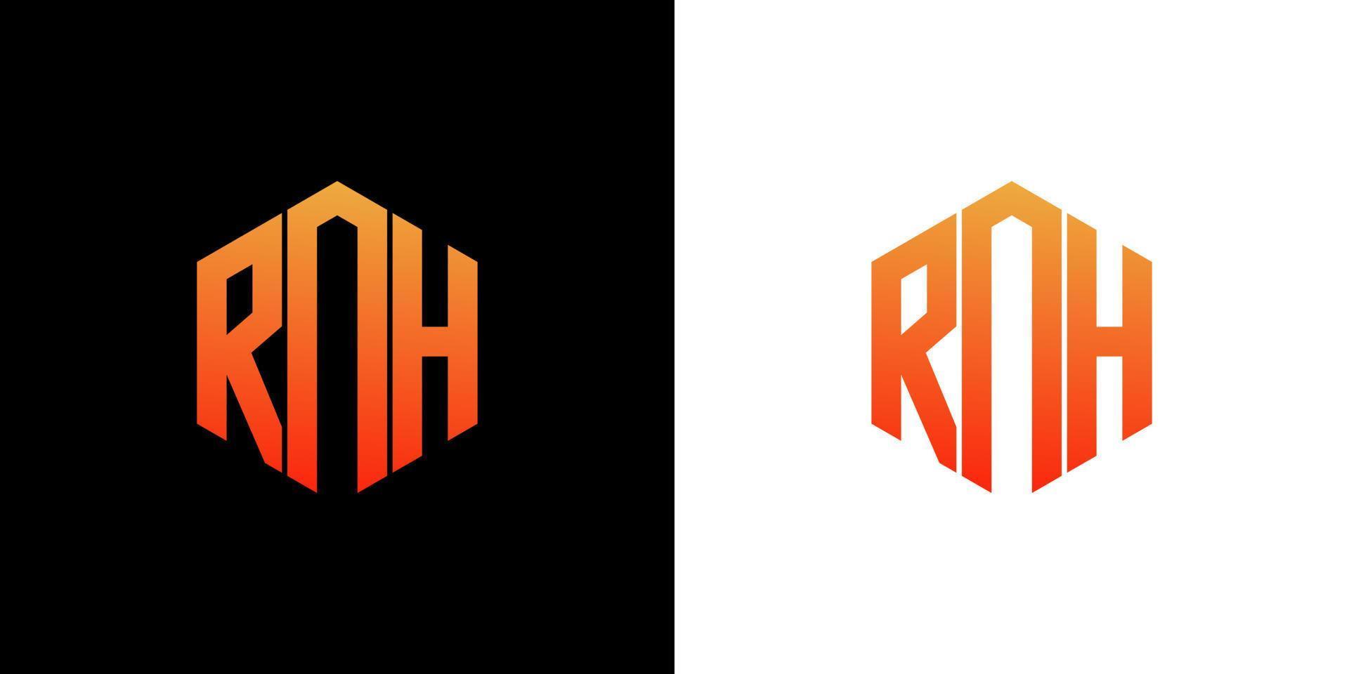 RNH Letter Logo Design Polygon Monogram Icon Vector Template