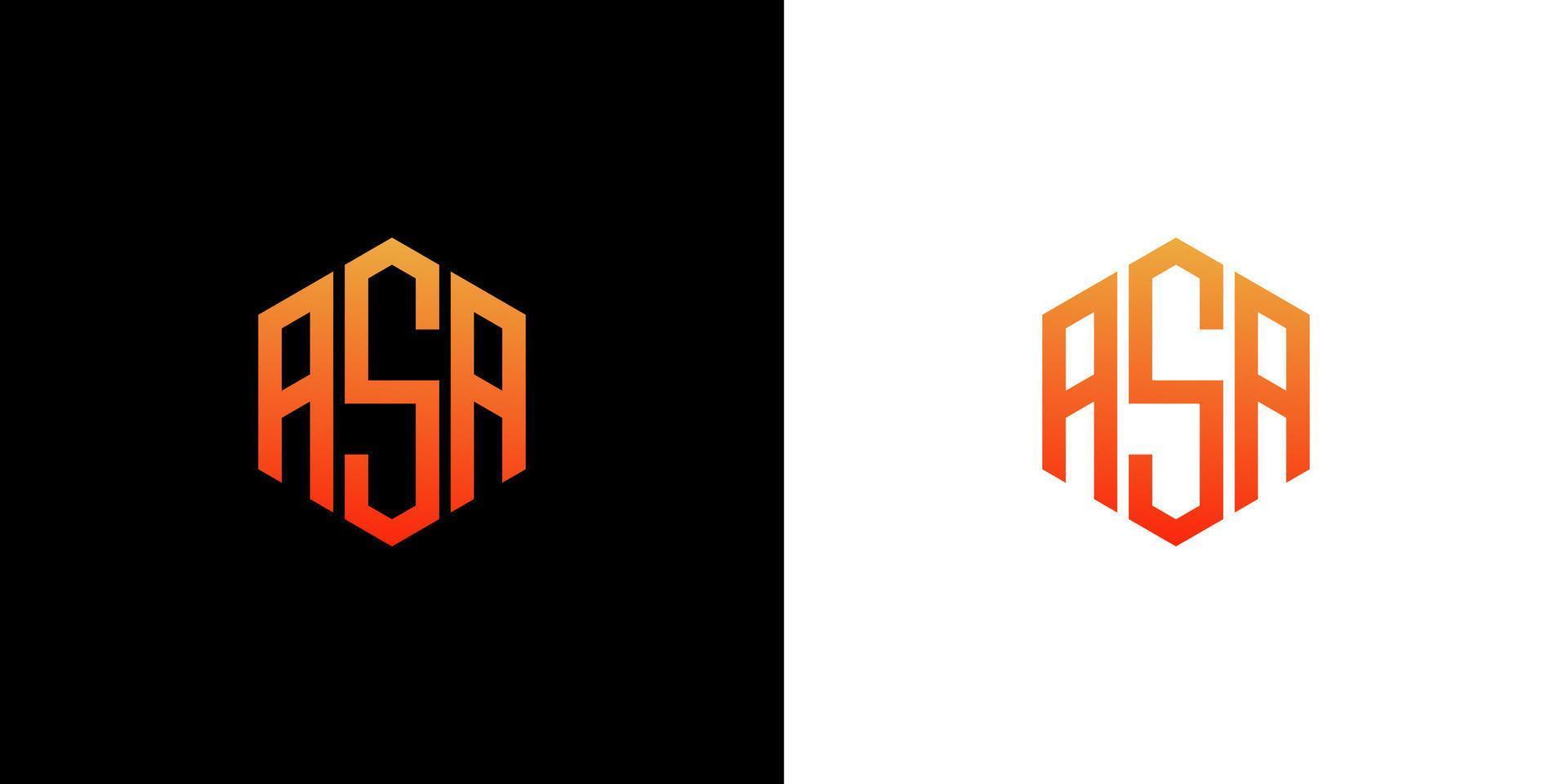 ASA Letter Logo Design polygon Monogram Icon Vector Template