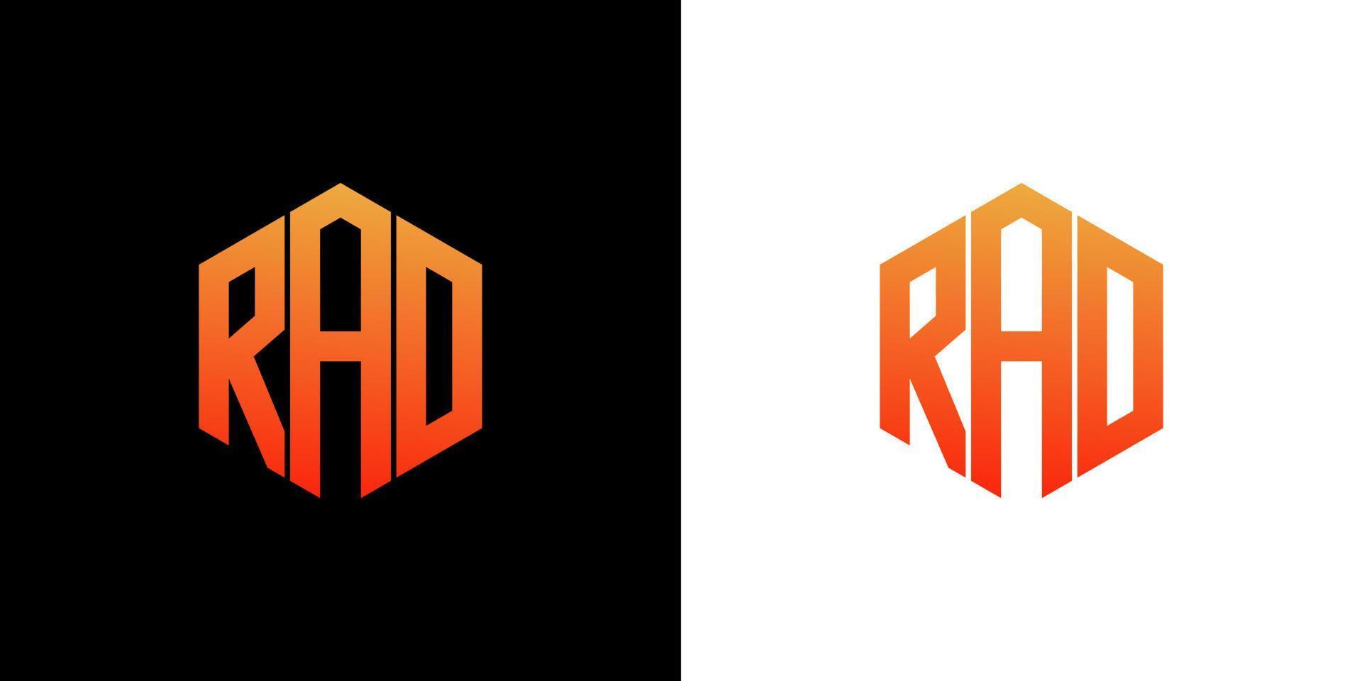 RAD Letter Logo Design Polygon Monogram Icon Vector Template