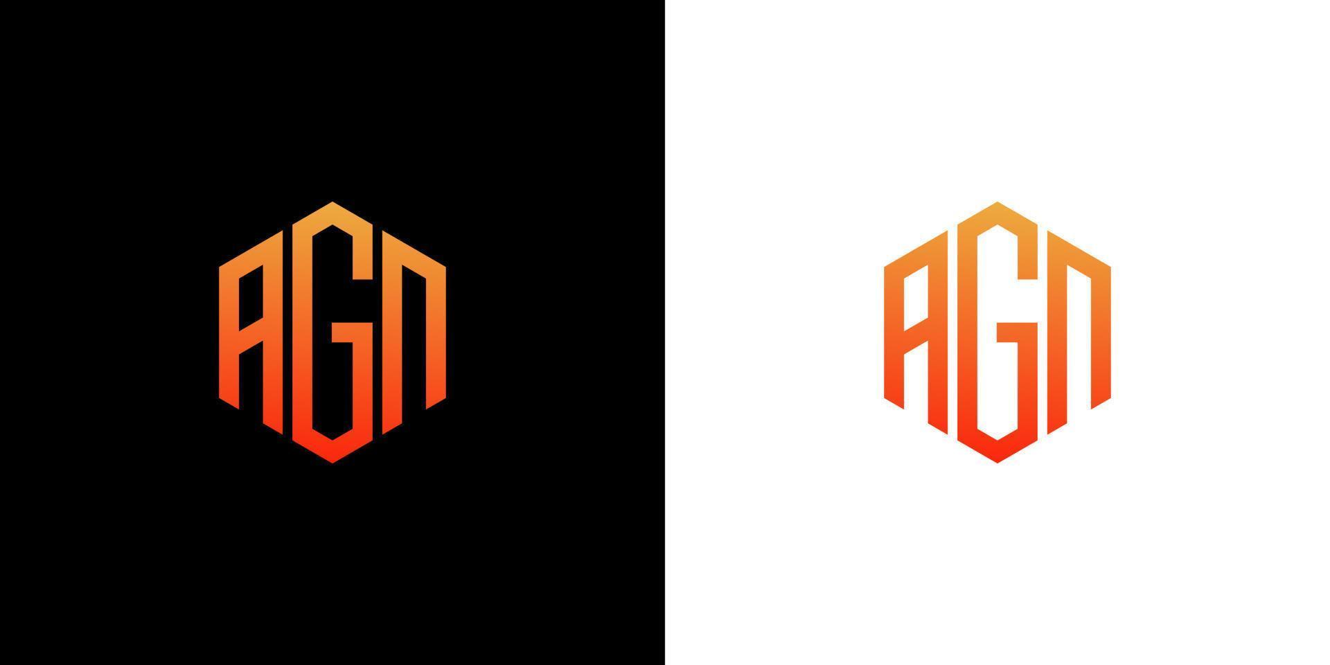 AGN Letter Logo Design polygon Monogram Icon Vector Template