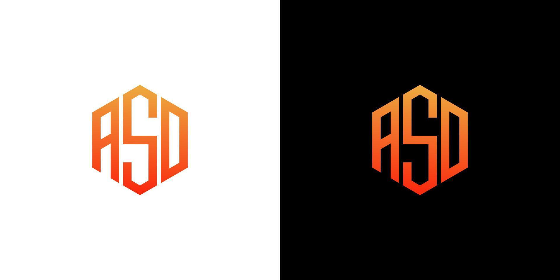 ASD Letter Logo Design polygon Monogram Icon Vector Template