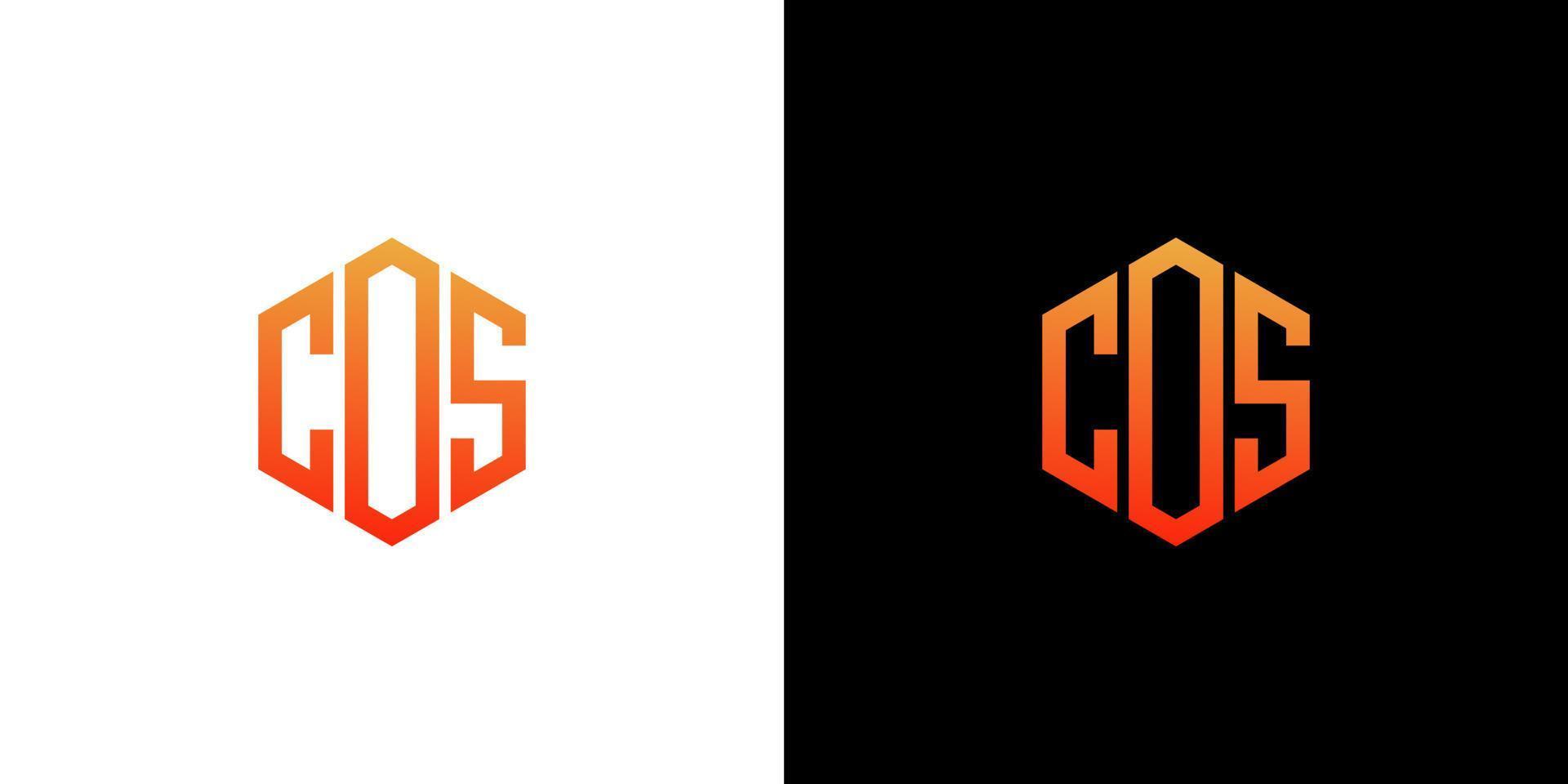 COS Letter Logo Design polygon Monogram Icon Vector Template