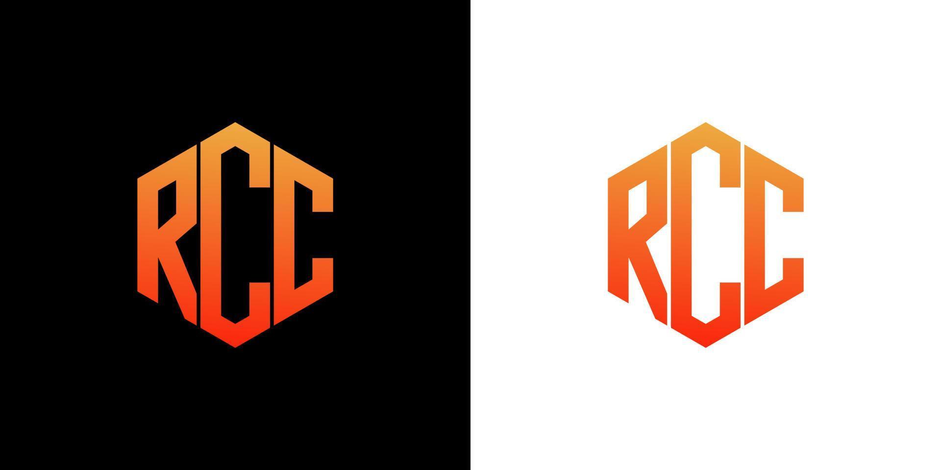 RCC Letter Logo Design Polygon Monogram Icon Vector Template