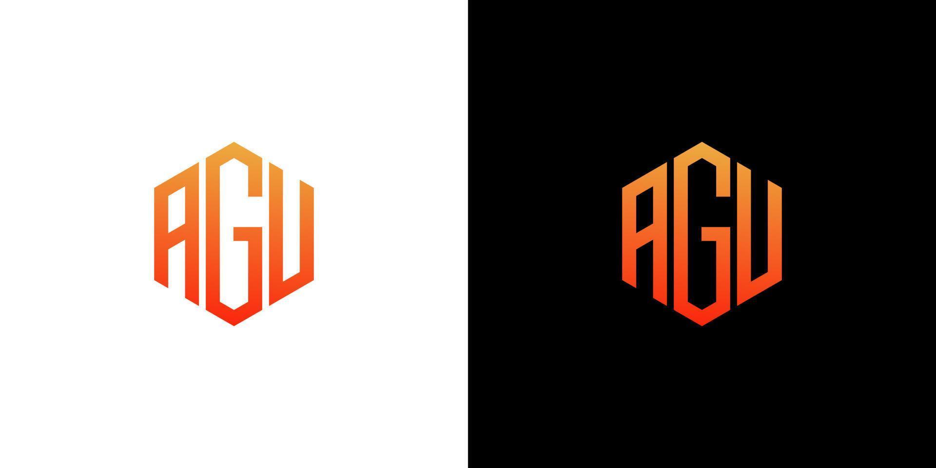AGU Letter Logo Design polygon Monogram Icon Vector Template 11235240