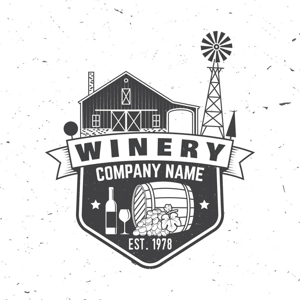 insignia, signo o etiqueta de la empresa vinícola. ilustración vectorial vector