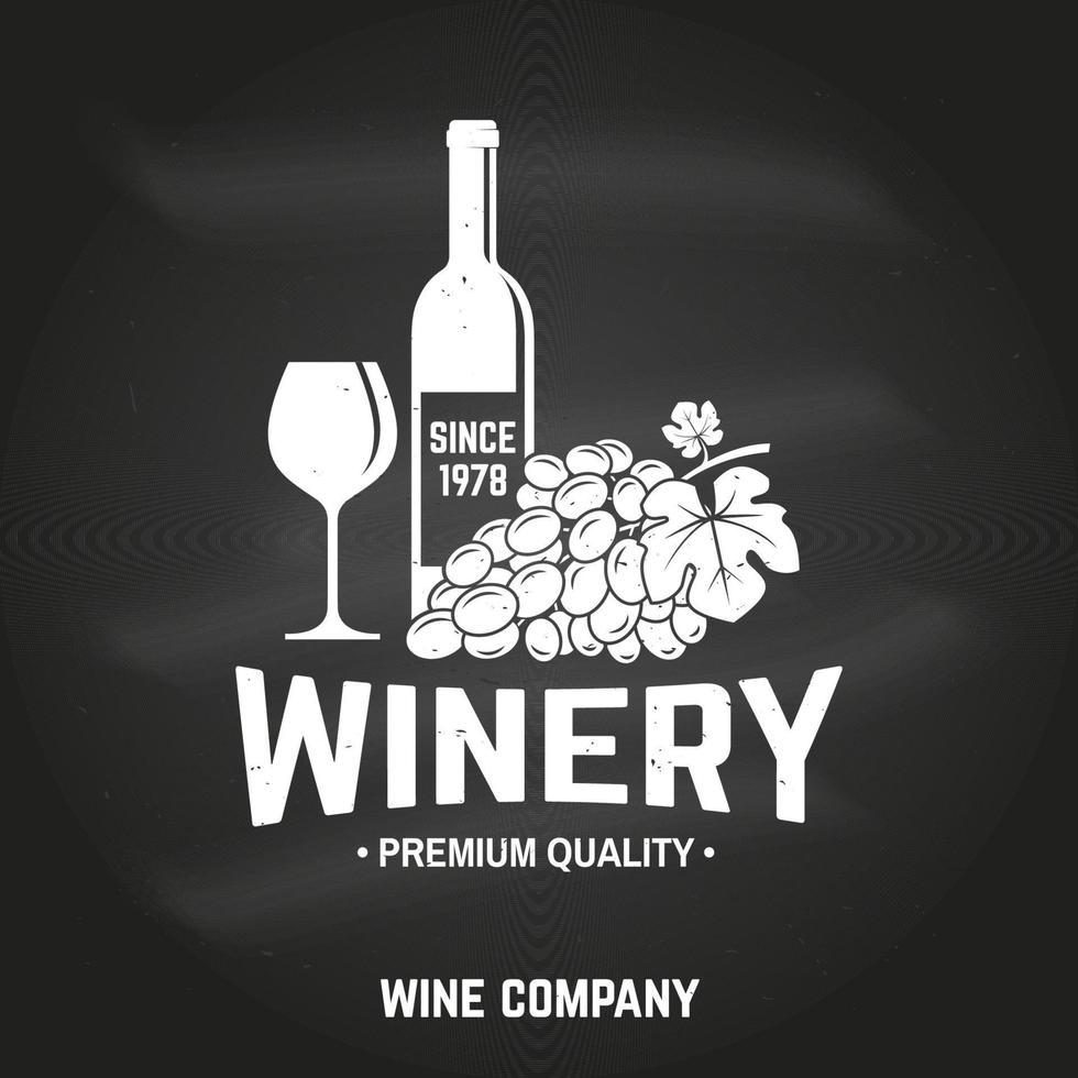 Winery badge, sign or label. Vector illustration.