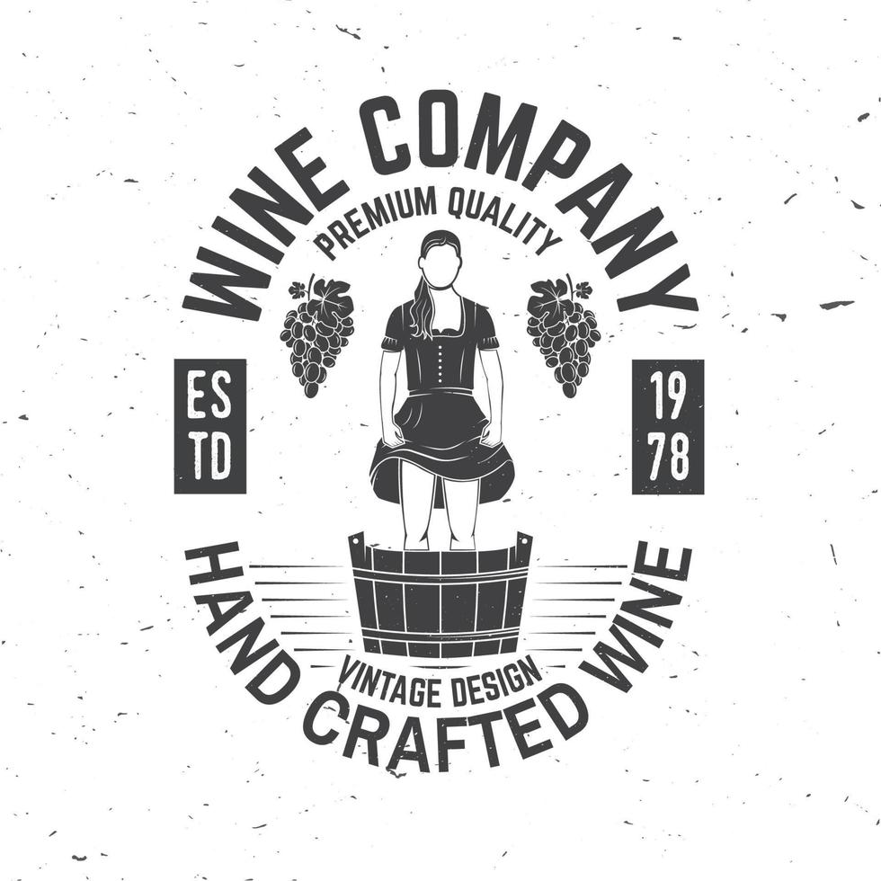 Wine company badge, sign or label. Vector illustration.