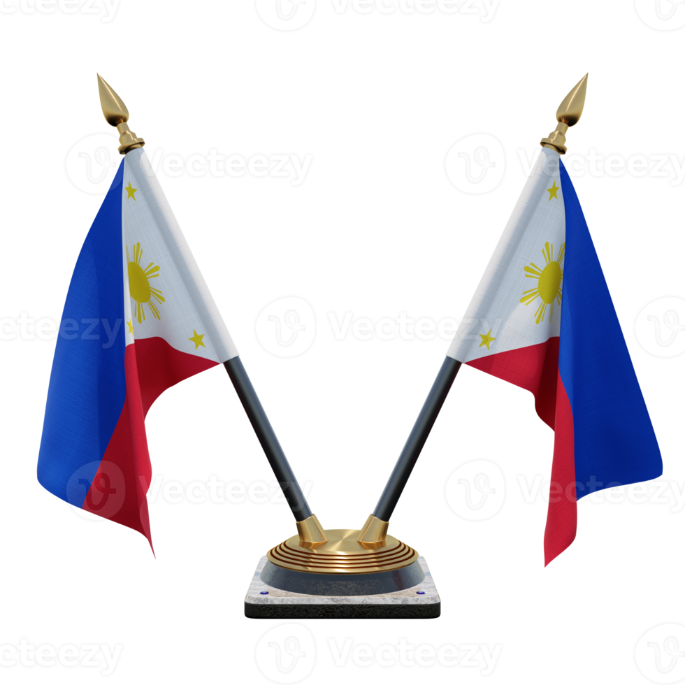 Philippines 3d illustration Double V Desk Flag Stand png