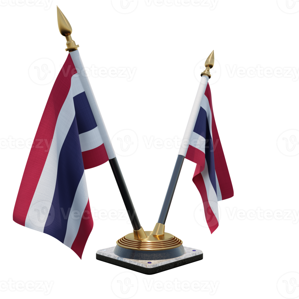Thailand 3d illustration Double V Desk Flag Stand png