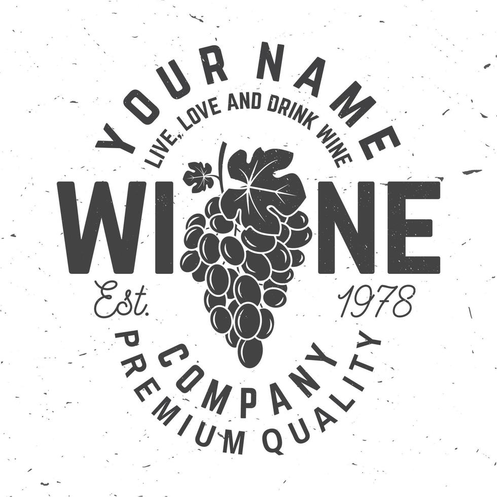 Winery badge, sign or label. Vector illustration.