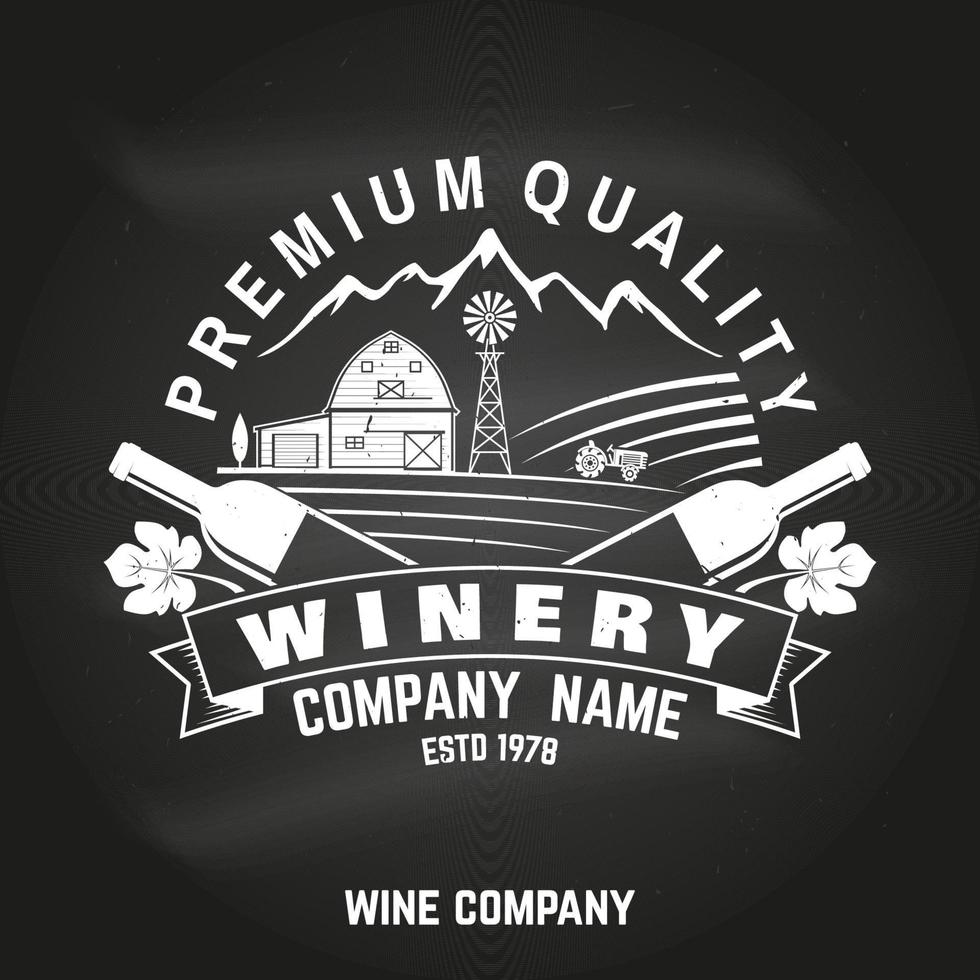 Winery company badge, sign or label. Vector illustration.