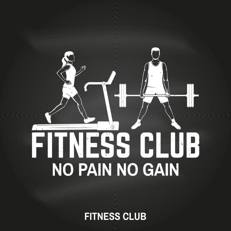 Club de fitness. Sin dolor no hay ganancia. vector. para emblemas de centros de fitness, letreros de gimnasio vector