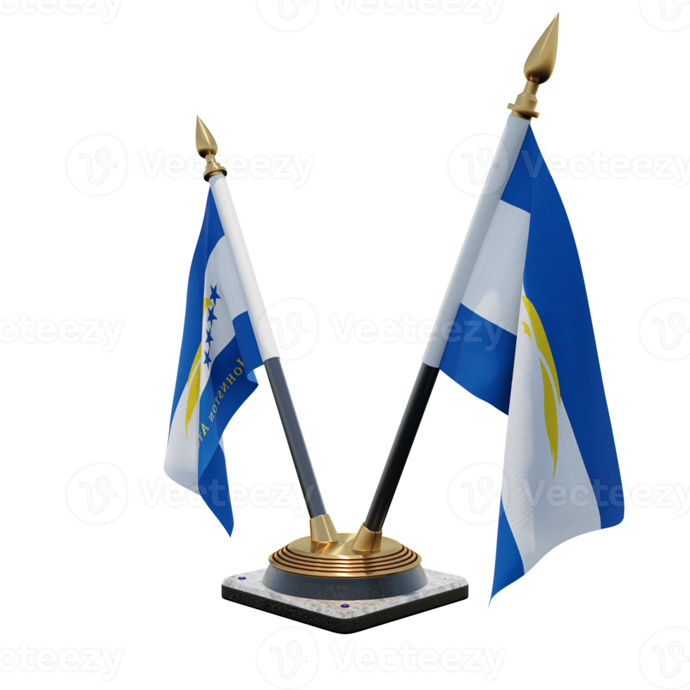 Johnston Atoll 3d illustration Double V Desk Flag Stand png