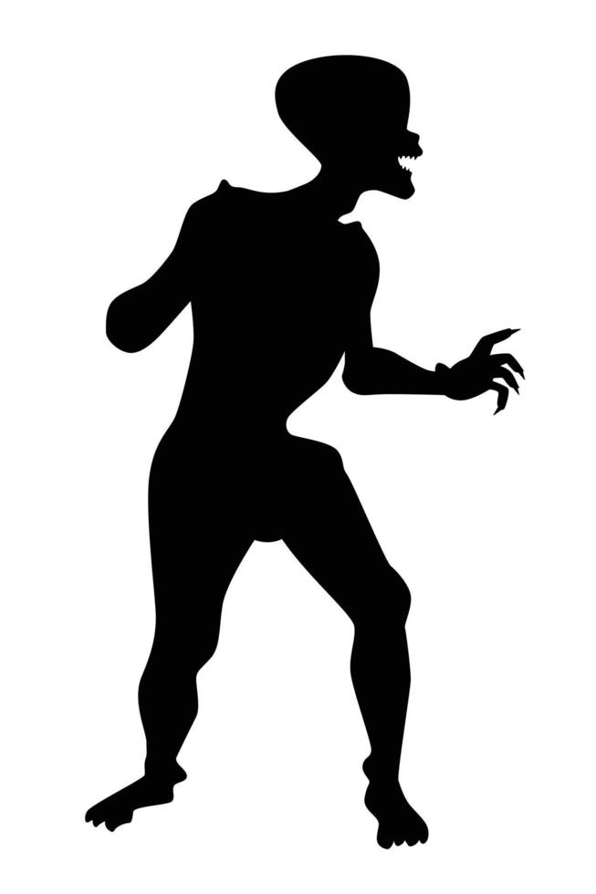 Ghost devil silhouette vector on white background, alien, graphic design for Halloween day.