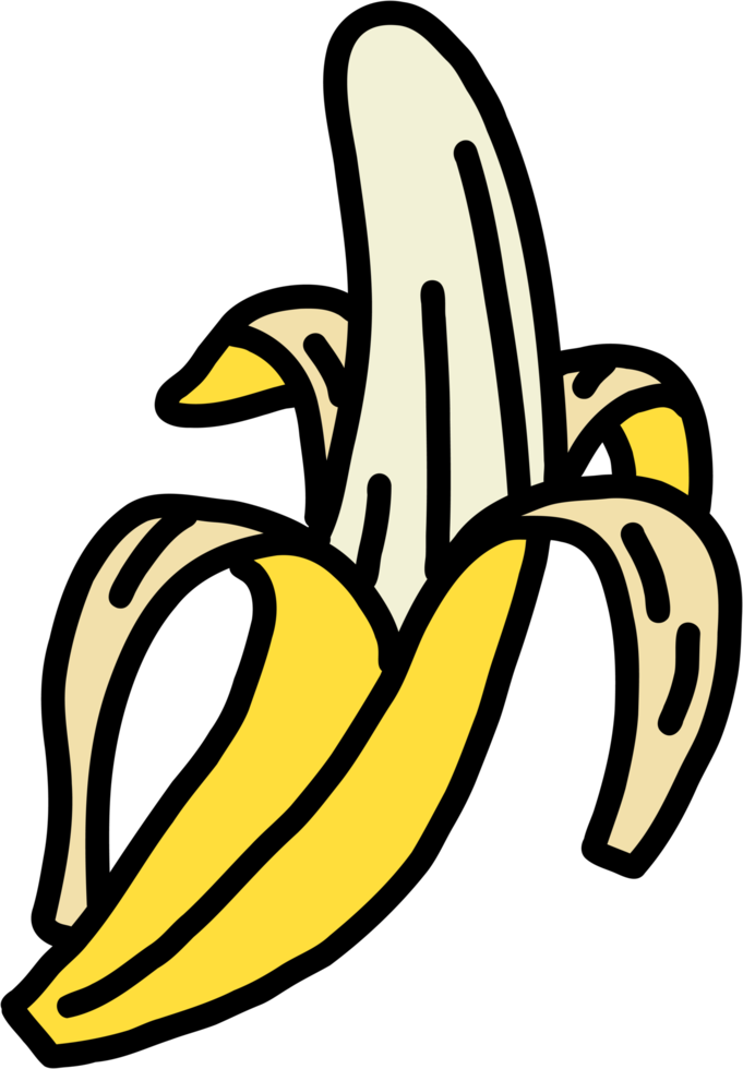 doodle freehand sketch drawing of banana fruit. png