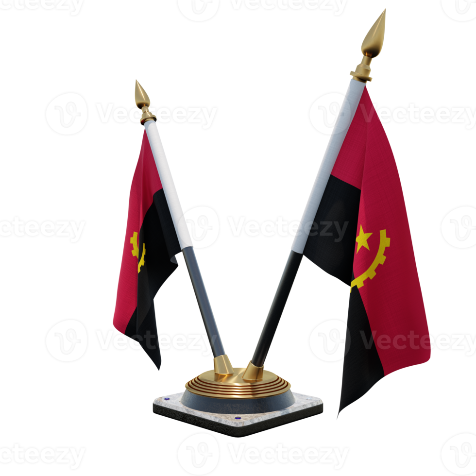 Angola 3d illustration Double V Desk Flag Stand png