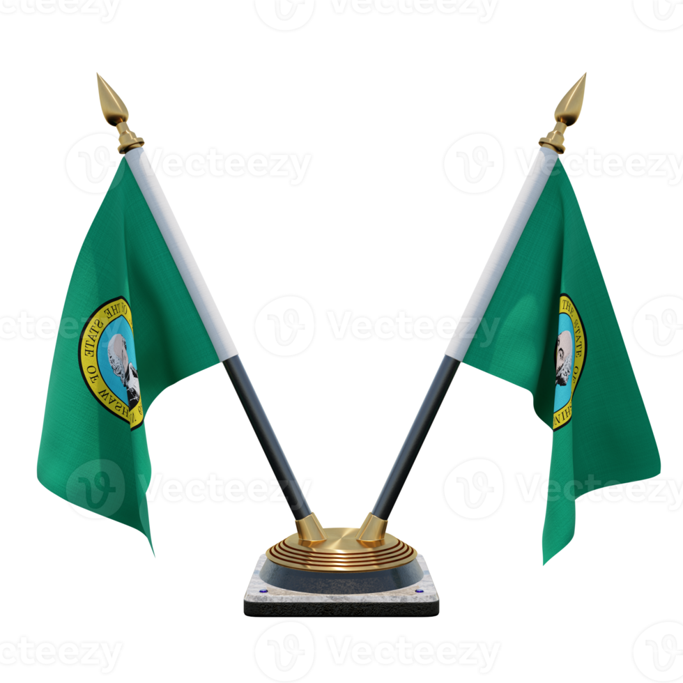Washington 3d illustration Double V Desk Flag Stand png
