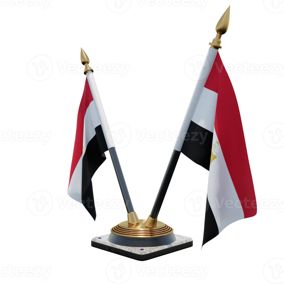 Egypt 3d illustration Double V Desk Flag Stand png