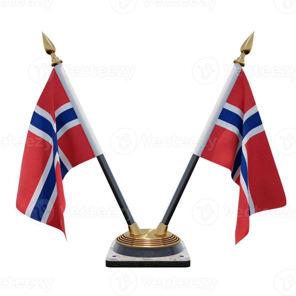 Norway 3d illustration Double V Desk Flag Stand png