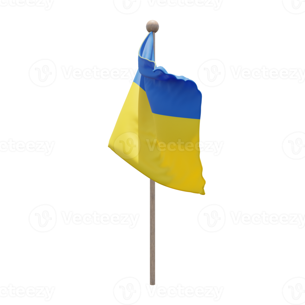 Russia 3d illustration flag on pole. Wood flagpole 11285517 PNG