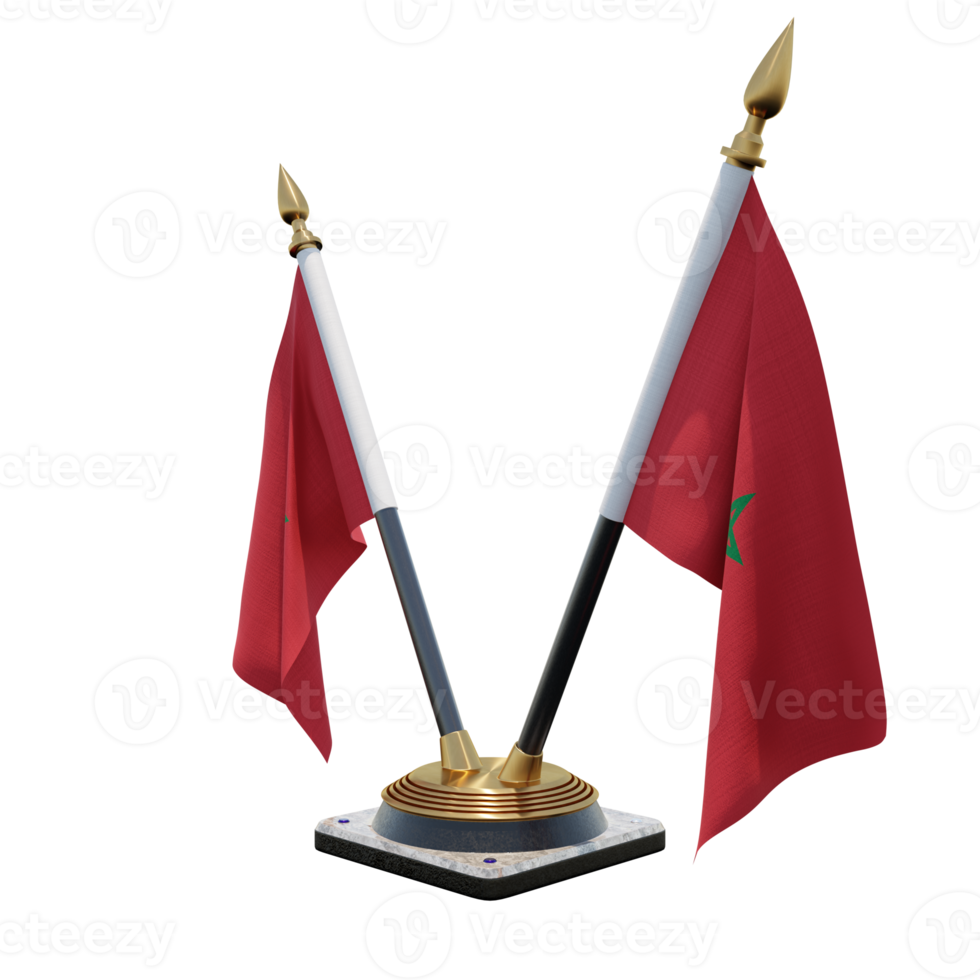 Morocco 3d illustration Double V Desk Flag Stand png