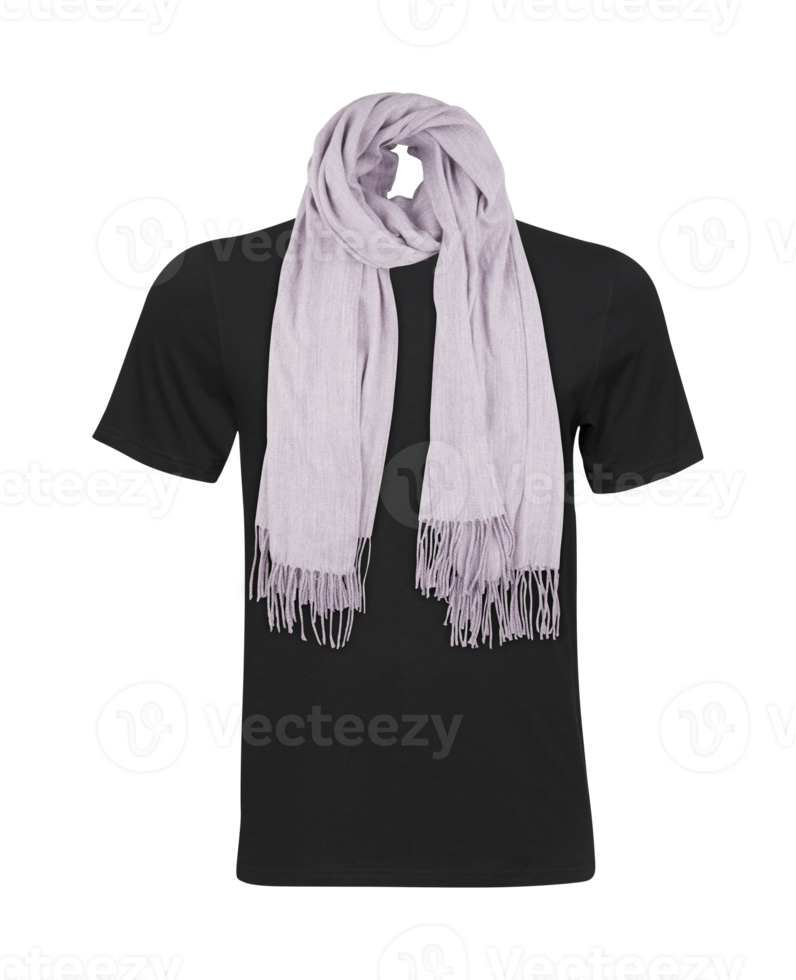 t-shirt with scarf with Clipping path transparent background png