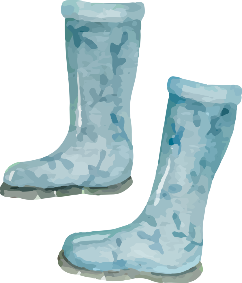 Boots painted in watercolor. png