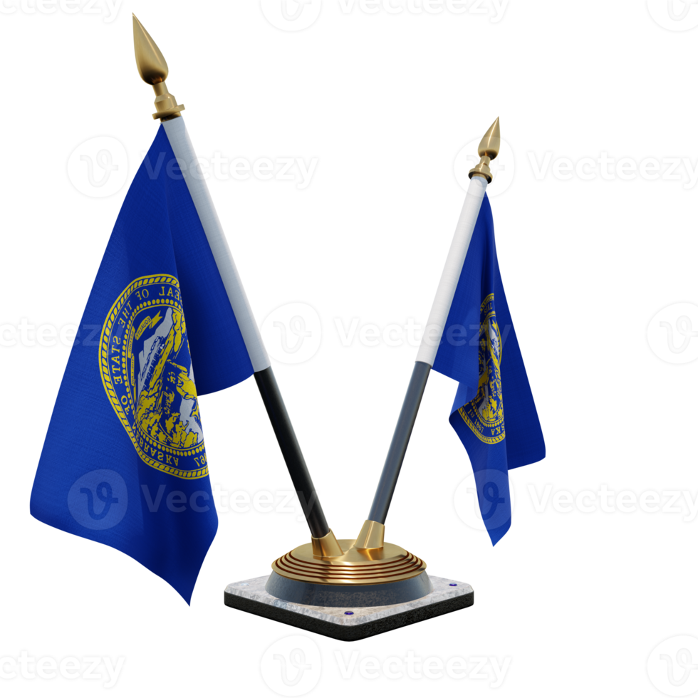 Nebraska 3d illustration Double V Desk Flag Stand png