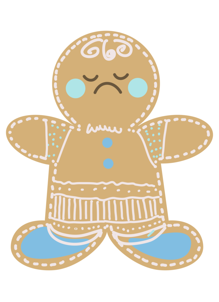 Gingerbread. Christmas gingerbreads santa and cane, xmas tree, ginger cake man, snowflake, snowman and sock, home and star homemade sweet sugar glaze cookie or winter food biscuit vector isolated set. png
