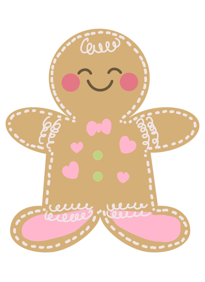 Gingerbread. Christmas gingerbreads santa and cane, xmas tree, ginger cake man, snowflake, snowman and sock, home and star homemade sweet sugar glaze cookie or winter food biscuit vector isolated set. png