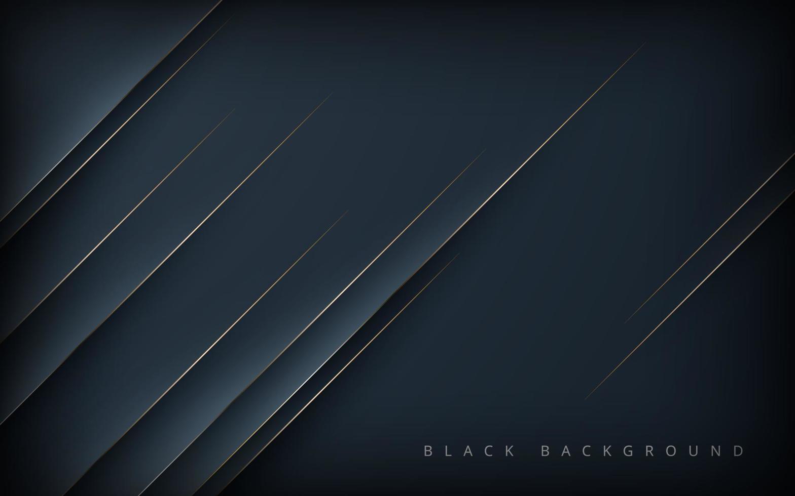 Fondo de forma diagonal negra abstracta moderna con composición de línea dorada. eps10 vector