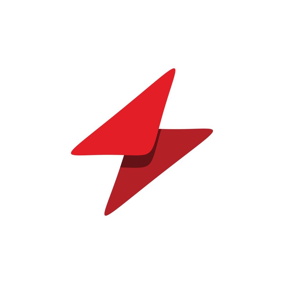 red triangle lightning logo design vector
