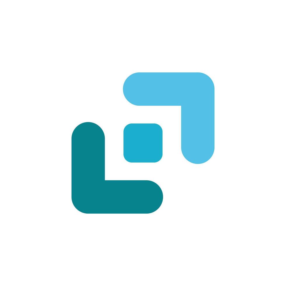 blu square targt line logo design vector