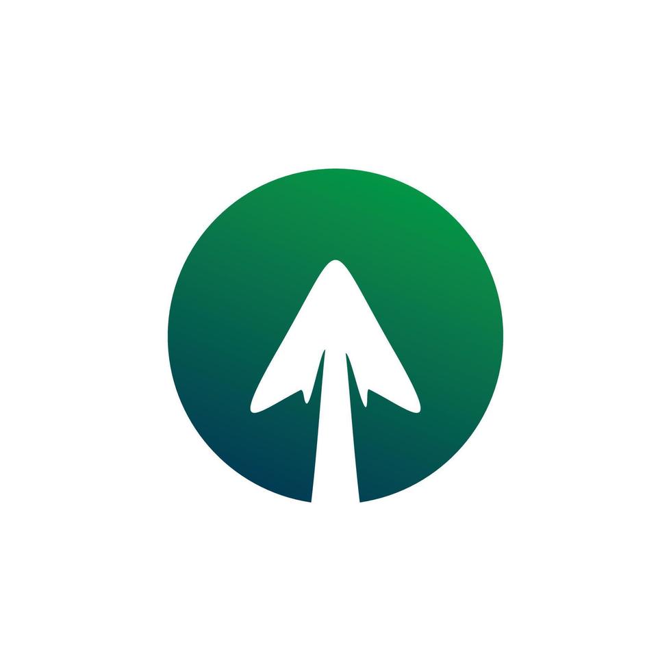 diseño de logotipo de flecha verde círculo vector