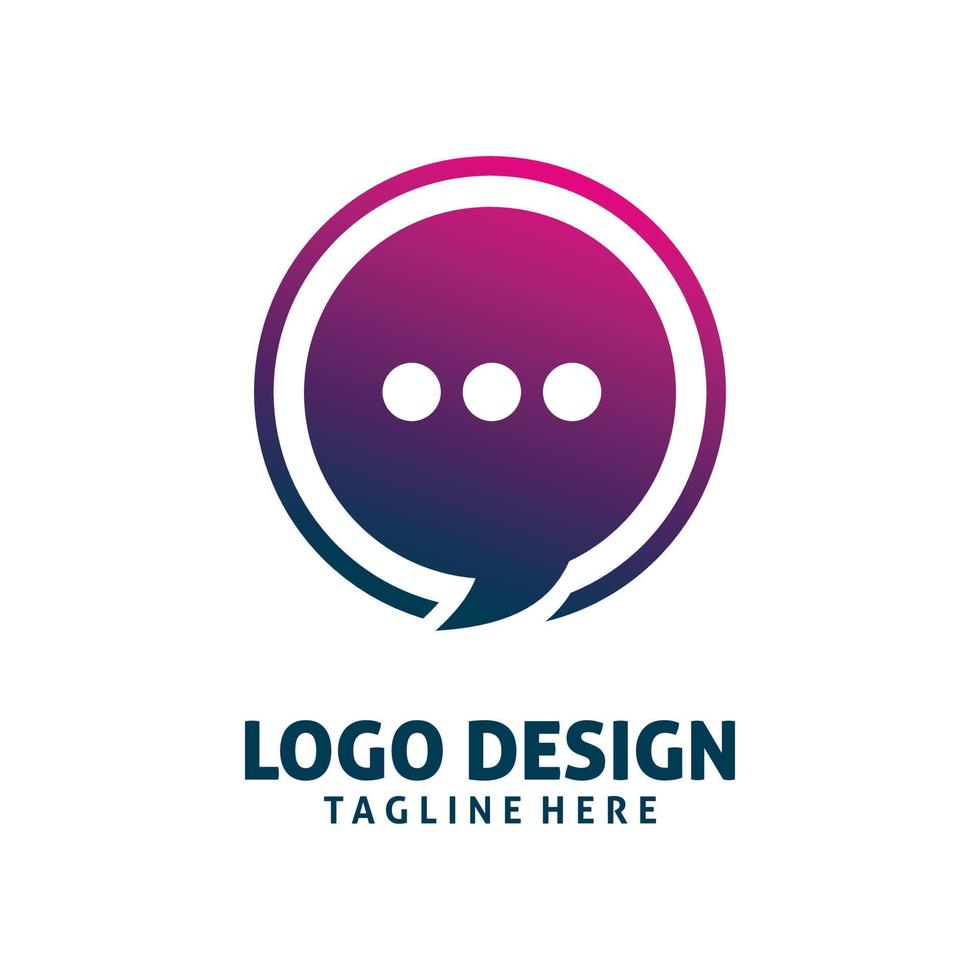 color circle chat logo design vector