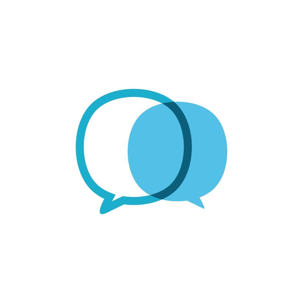 blue color chat group logo design vector