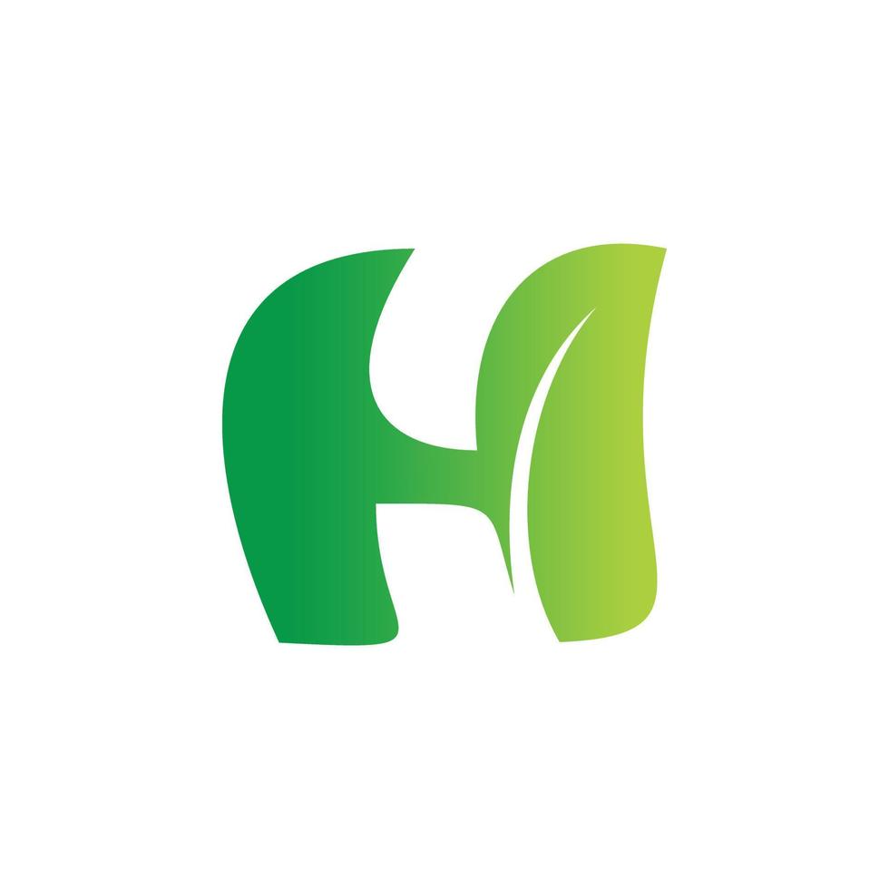 diseño de logotipo de hoja de letra h vector