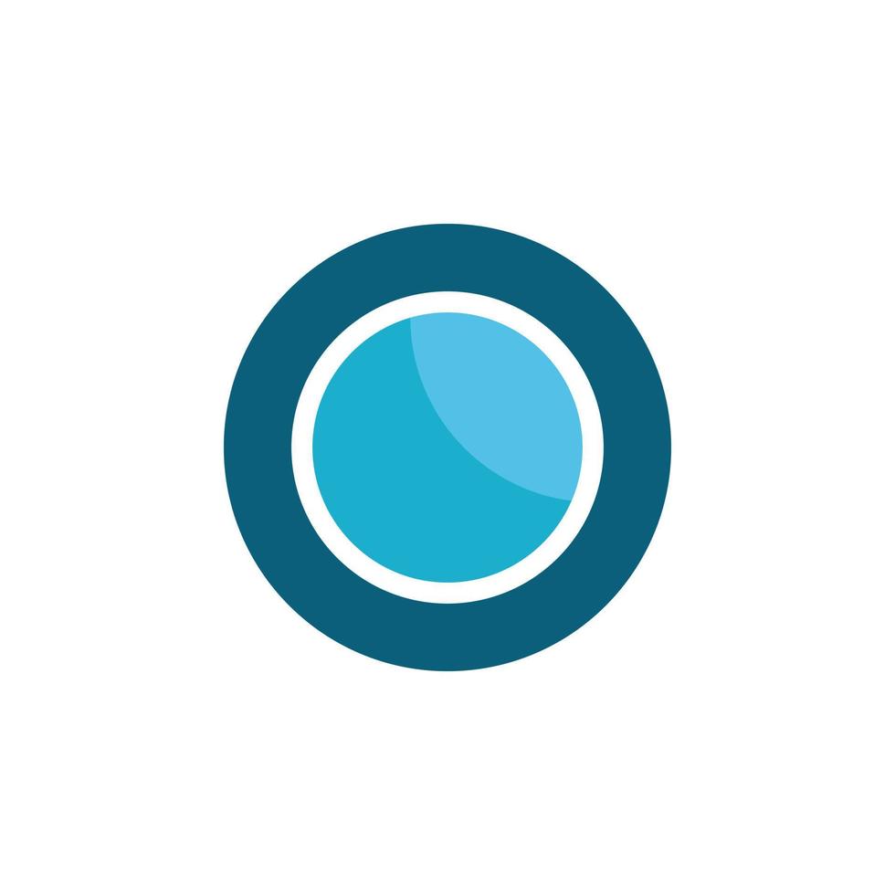 blue circle button logo design vector