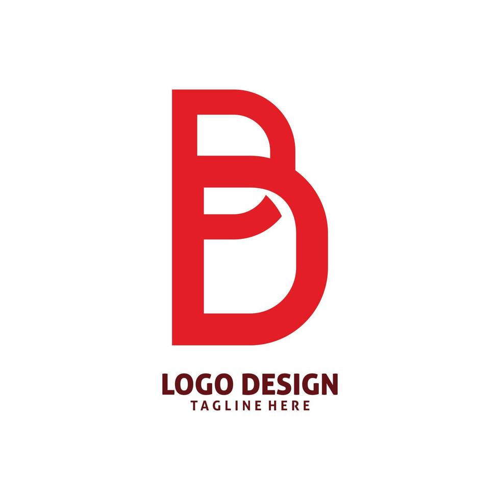 red letter b logo design vector
